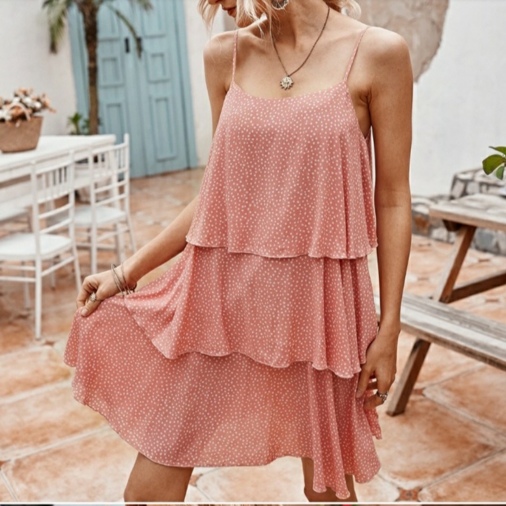 BRAND NEW A Peachy Layered Dress